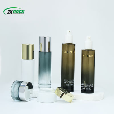 زجاجة مستديرة مخصصة من الزجاج لكريم اللوشن ومستحضرات التجميل